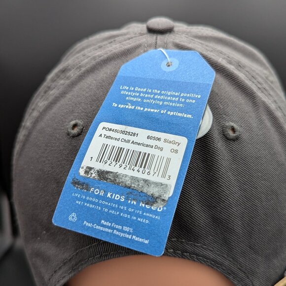 Life is Good. Tattered Chill Cap Americana Dog-Slate Gray - Picture 10 of 13